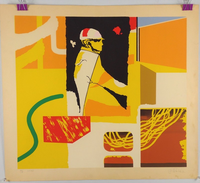 Vintage Original 1970 Serigraph by Jose Antonio Davila Listed