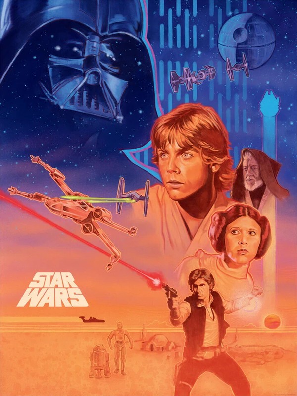 Star Wars A New Hope Luke Vader Movie Poster Lithograph Print Art 18×24 Mondo