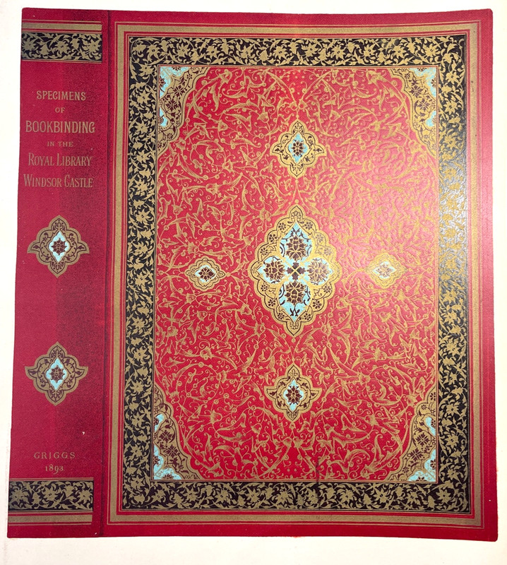 Antique Chromolithograph 1893 Persian Indian Bookbinding Book Cover Metallic Ink