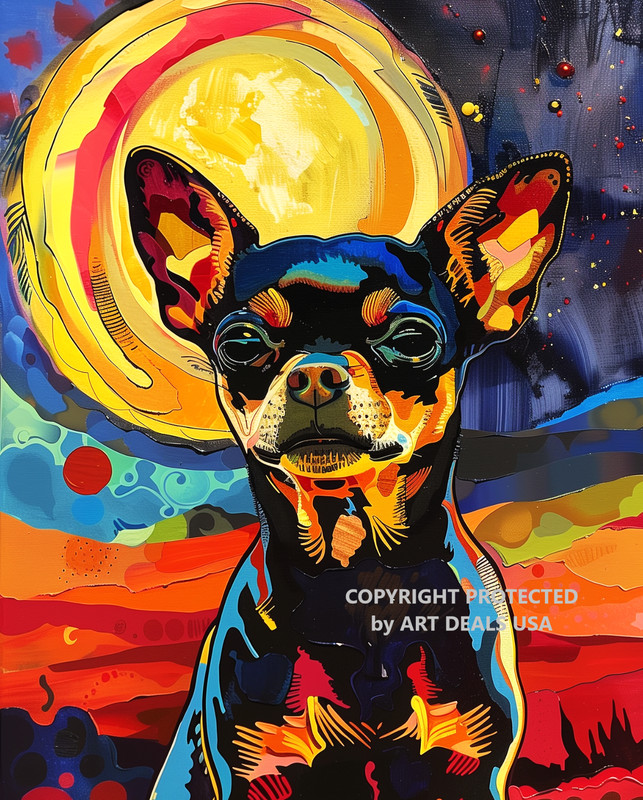 Colorful Dog Abstract Chihuahua Picture 8×10 Photo Print Fine Art #8005
