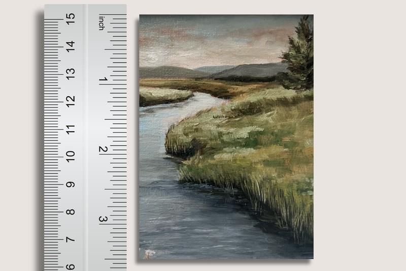 ACEO Artist Trading Card Landscape Art Print 2.5×3.5 ATC Vintage Academia