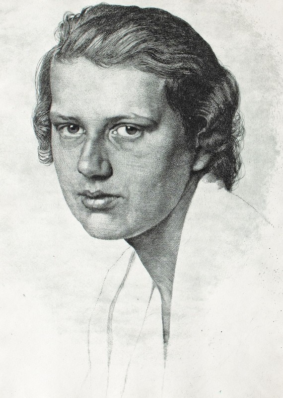 Sigmund Lipinsky Portrait of Woman Portrait Etching Posthumous Print 1923 Original