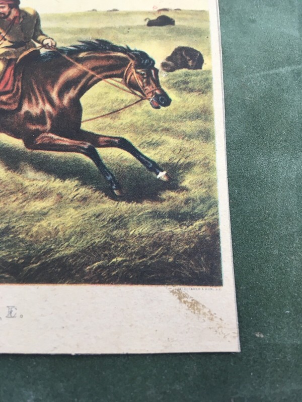 Buffalo Hunt Life on the Prairie Vintage Color Art Print Book Plate 4.5" x 6" gallery