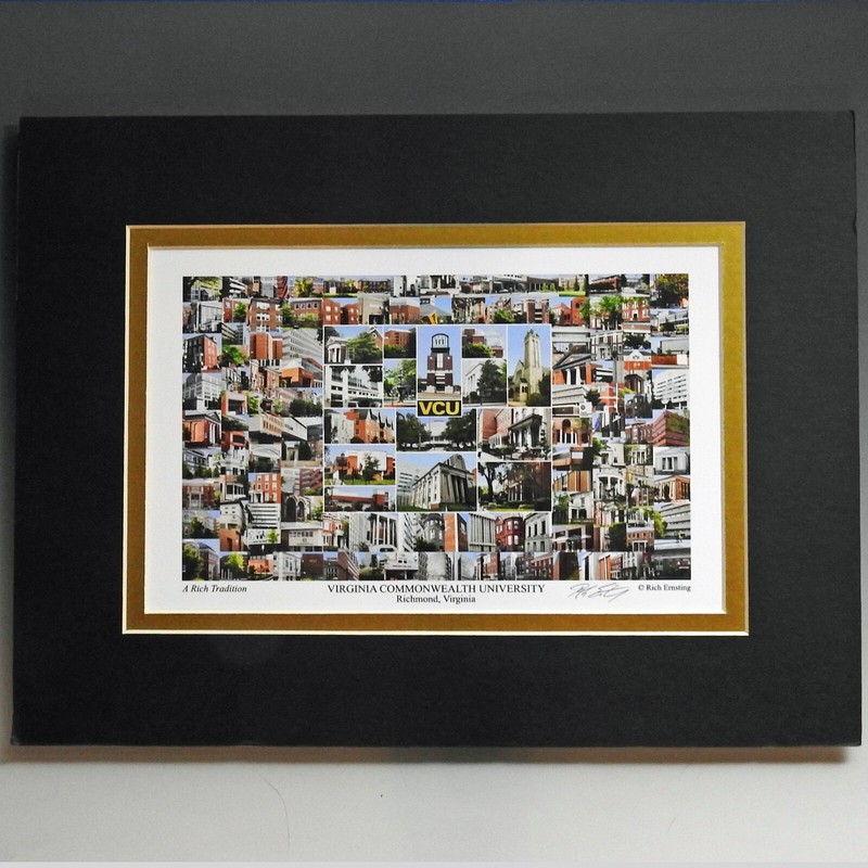 Virginia Commonwealth Univ, multiple sizes 9×12″,12×16″ VCU campus photo collage