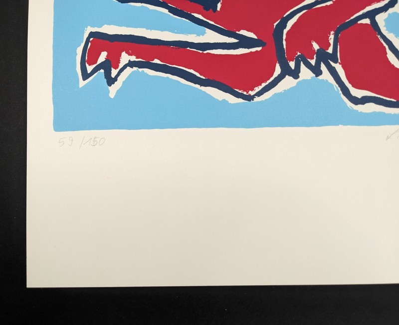Ludwig Böhme, abstract figure, screen print, signed, num., 1988 gallery