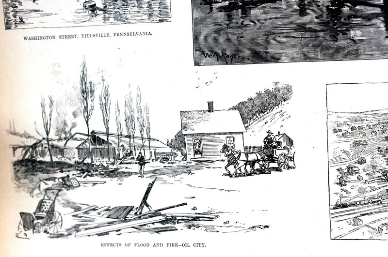 Oil Creek Valley Disaster 1892 SENECA STREET FOOD FIRE Harper's Weekly Print gallery