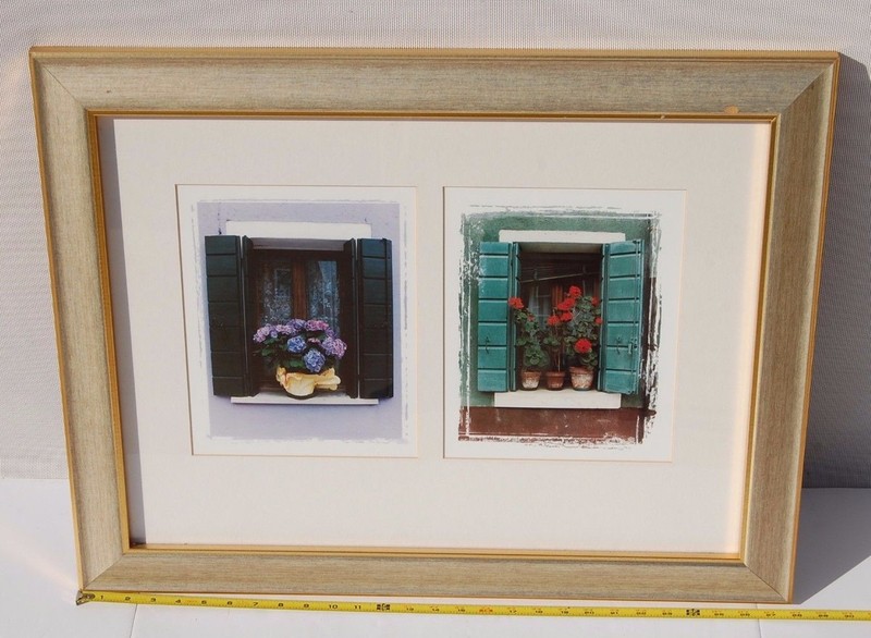 PICTURE WINDOWS OF BURANO 21 1/2″ BY 28″ & FRAME 2 PRINTS IN ONE FRAME 0104616