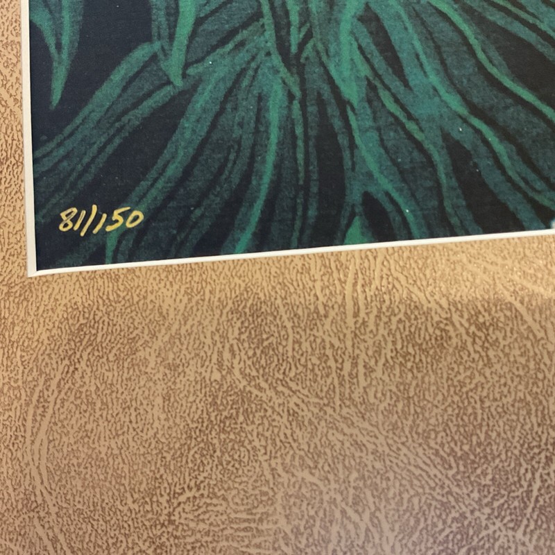 Kae Taylor TIGER Batik Art Print w/ 11"x14" Mat Signed & Numbered #81/150 gallery