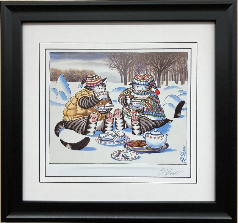 Bernard Kliban «5 O’Clock Tea» Newly Framed Art Print Cartoon Cats