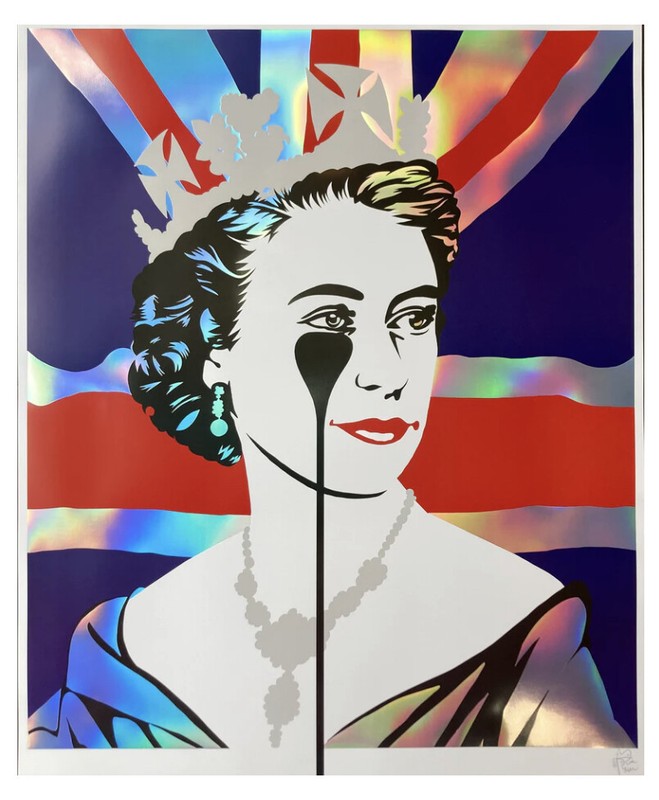 Pure Evil  – Platinum Queen  SIGNED Print (Queen Elizabeth / British Royalty /