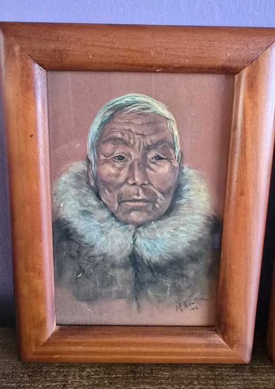 Set Of Three Vintage Framed Eskimo Prints By Mary Newton gallery