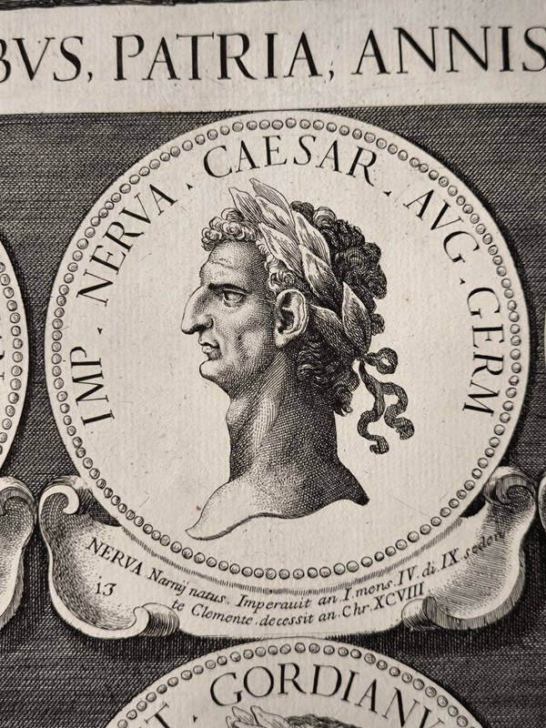1681 Copperplate Engraved Preface Leaf 12 Roman Emperors Portrait- Descrption P5 gallery