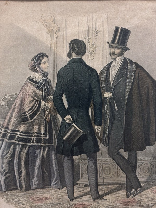Antique Men’s Fashion Plate, Journal de Tailleurs 1854, Rare Historic Art Gifts