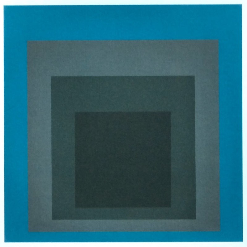 JOSEF ALBERS Color Printing Graphic «»Homage to the Square 22″» 28 x 28cm