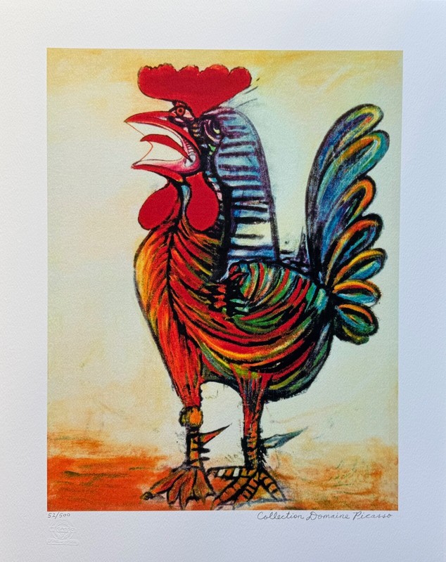 Pablo Picasso ROOSTER LE COQ Estate Signed Limited Edition Giclee Art 26" x 20" gallery