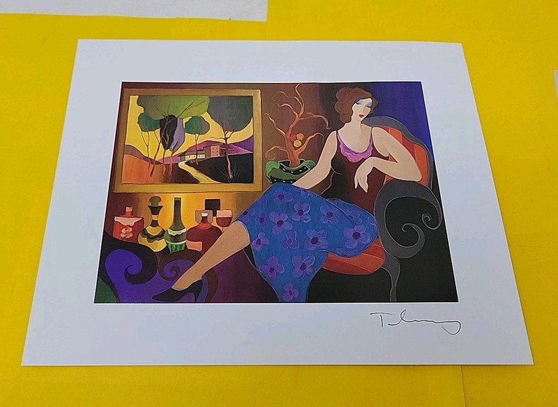 Itzchak Tarkay Lithograph Art Print Simple Elegance Woman COA Royal Caribbean