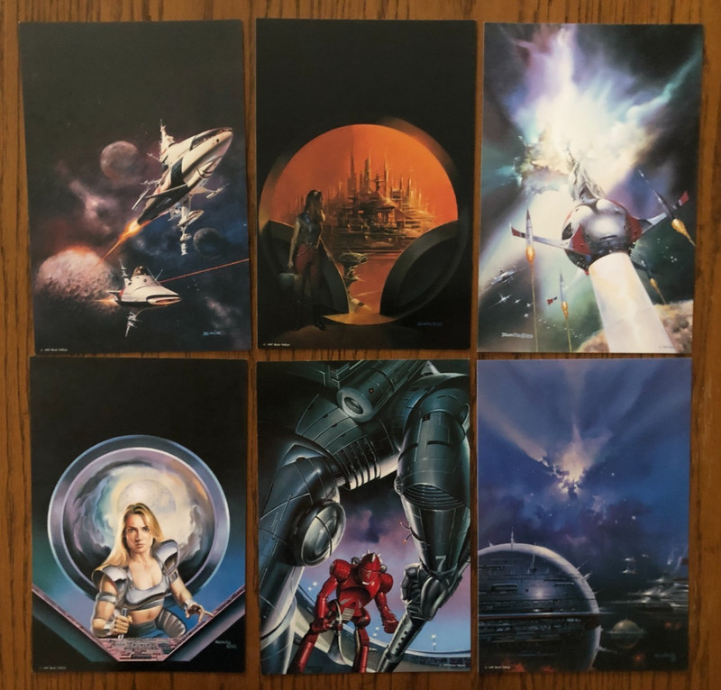 Lot of 6 1997 BORIS VALLEJO 9X6 CARDSTOCK PRINTS + 40+ Vintage 1980s NAMEPLATES! gallery