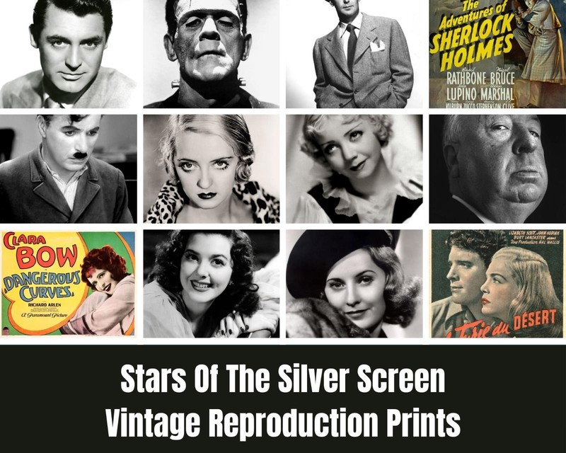 Movies Film Stars Prints Silver Screen Vintage Wall Art Reproduction Photo Print gallery