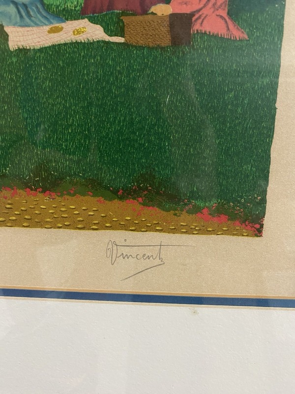 Louis-Vincent Campolmi “Park Portrait” Signed & Numbered Vintage Lithograph gallery
