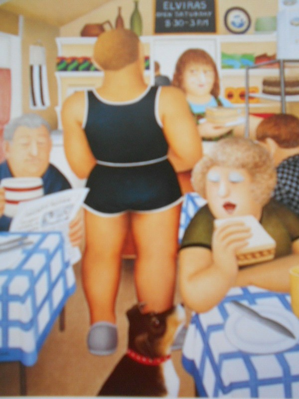 Beryl Cook print 'Elviras Cafe' Plymouth FRAMED gallery