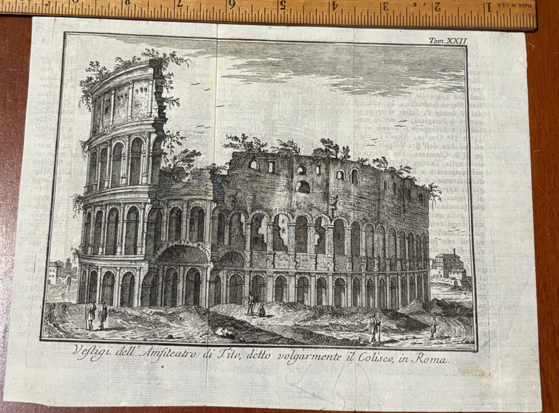 Thomas Salmon 12 Copper Engravings of Rome. Venice 1759 6 X 8 inch images