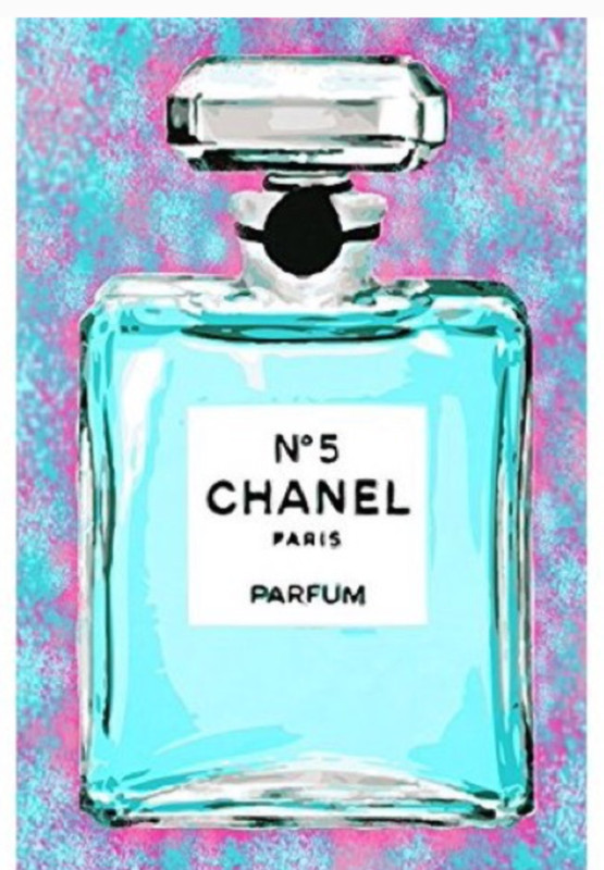 CANVAS Cotton Candy Chanel No 5 12×18 Pop Art Gallery Wrap by Kelissa Semple