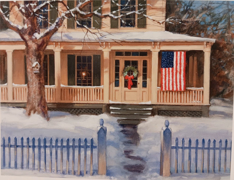 Paul Landry Holiday Spirit Open Edition Lithograph Print 2001 NEW Christmas Door