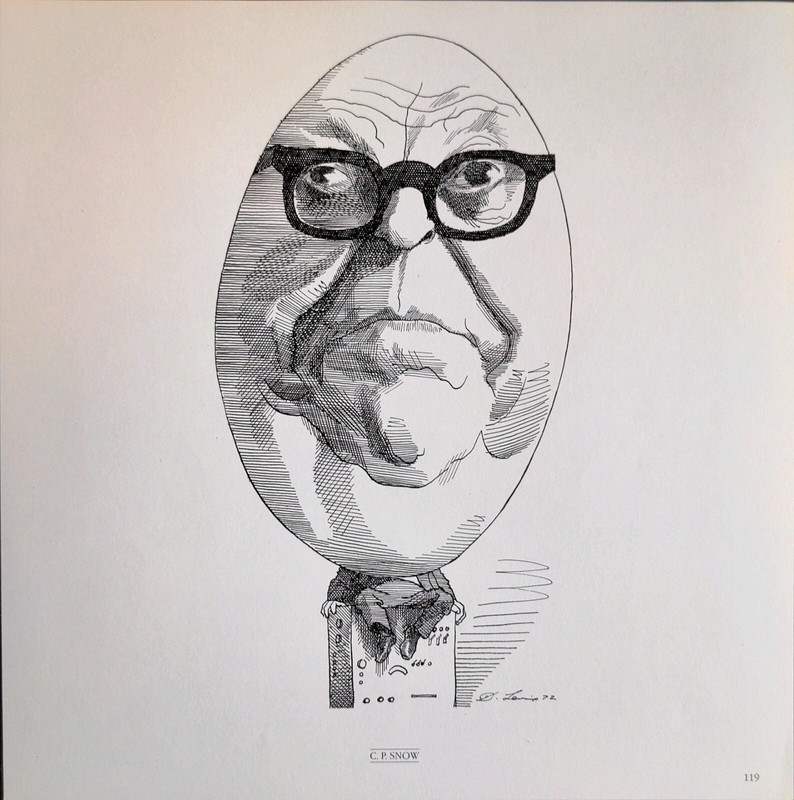 David Levine Caricature C P Snow Novelist Physical Chemist Bookplate Art Print