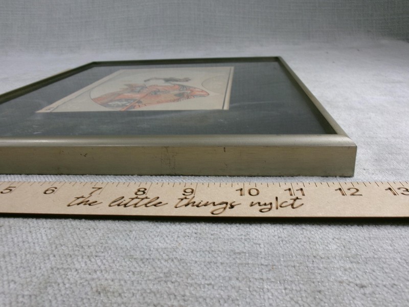 Vintage Japanese Woman Woodblock Print Framed Portrait Paper Ink Art Signed gallery