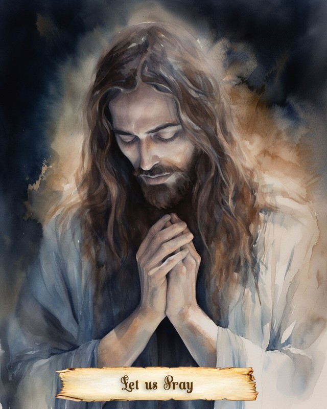 Jesus in prayer | follower of jesus | Catholic Art | Picture of Jesus | 8 x 10