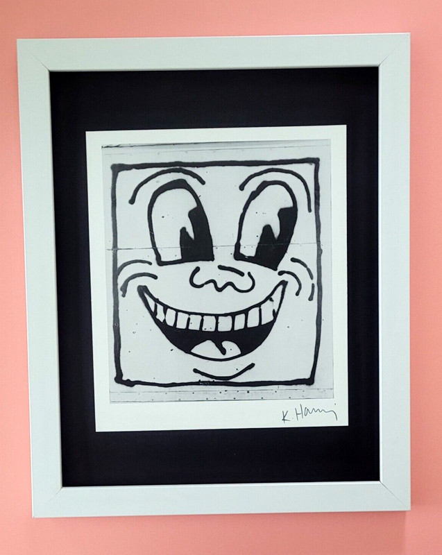 KEITH HARING + VINTAGE 1989 PRINT SIGNED MOUNTED AND FRAMED + BUY IT NOW!