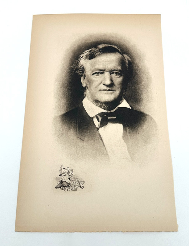 Richard Wagner Portrait Antique Photogravure Composer Print c.1890s Music [E1]