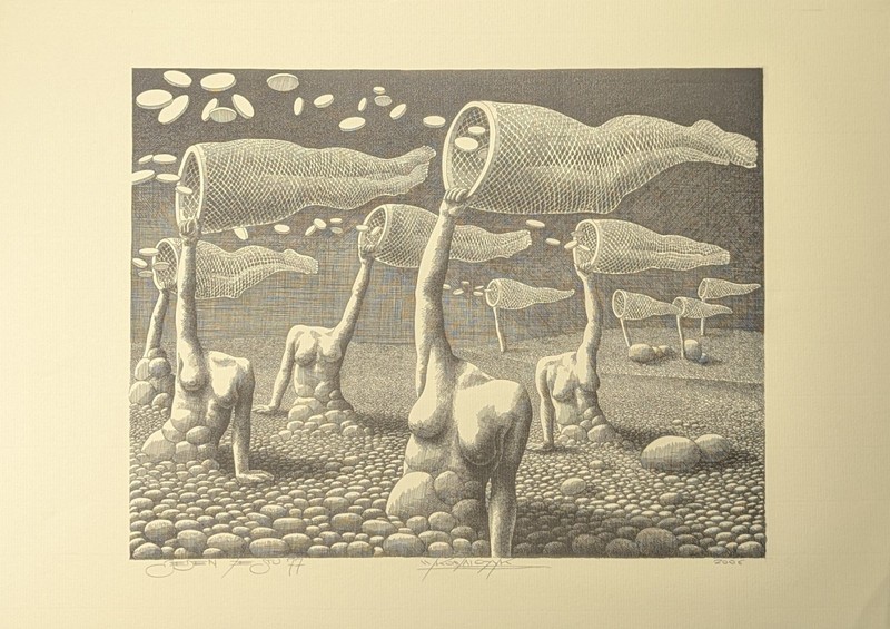 Wojtek Kowalczyk, Abstract Figure Composition, Lithograph, Signed, 2006