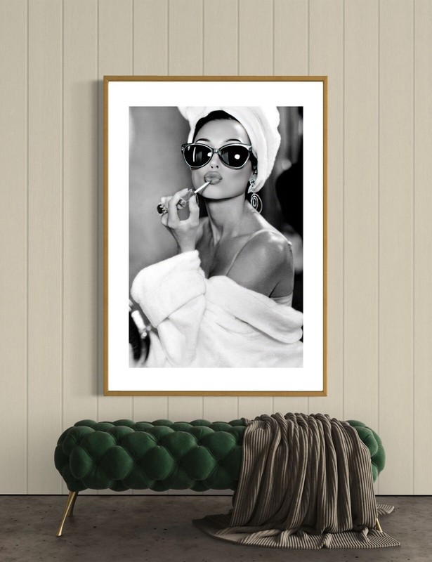 Audrey Hepburn Lipstick Canvas Picture Framed Print Fine Paper Poster Wall Decor gallery