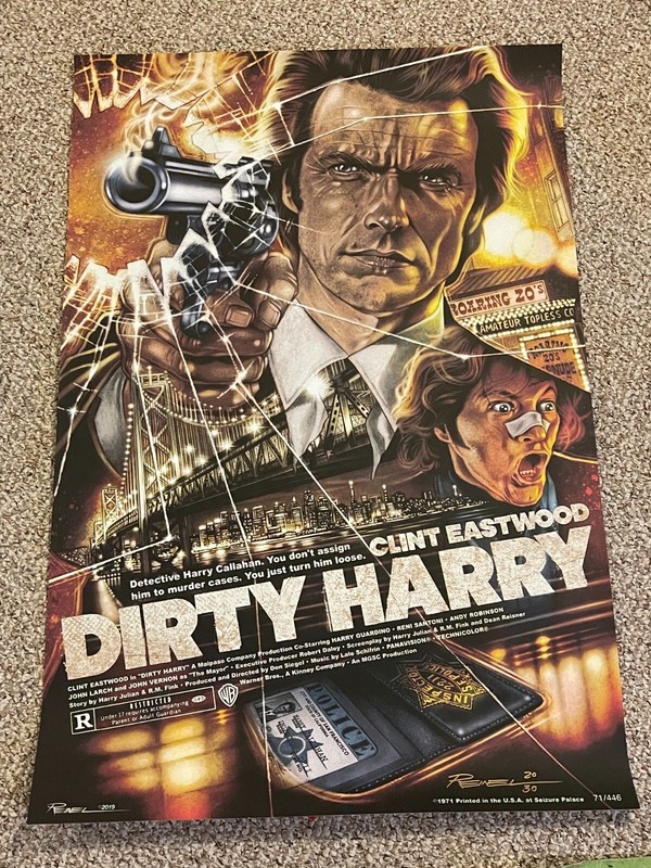 Dirty Harry Screen Print / Poster like Mondo Stainboy Greg Reinel ed of only 30