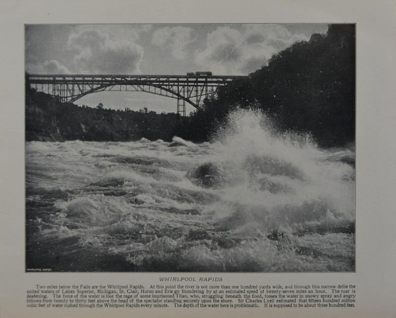 Antique Niagara Falls New York Art Print Whirlpool Rapids Original B&W 1910