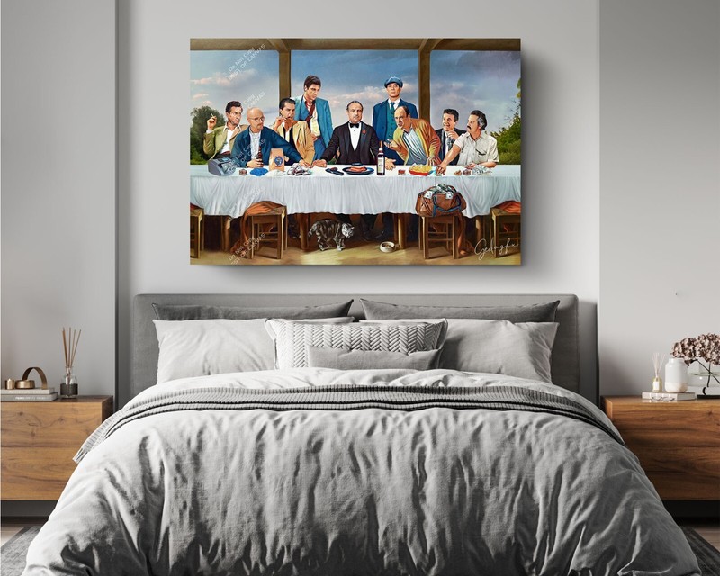 Last Supper Mafia Criminals Meeting Vito Corleone Canvas Print Art Décor gallery