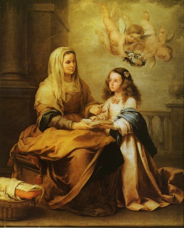 Catholic print picture Saint ST. ANN - 8" x 10" ready to be framed