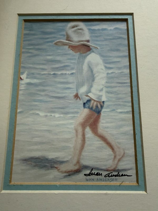 IVAN ANDERSON "BOY WITH BIG HAT" HAND SIGNED PRINT WITH C.O.A. gallery