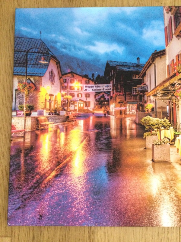 Canvas Print German Street Cafe Scene Multi Colours 30×20” 76x50cm C257