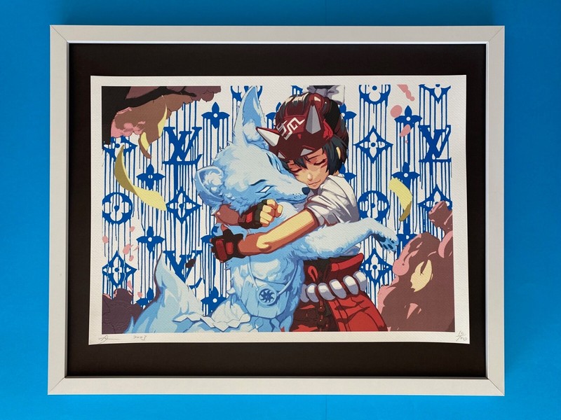 DEATH NYC Hand Signed Print Framed 16x20in COA ANIME JAPAN MURAKAMI &