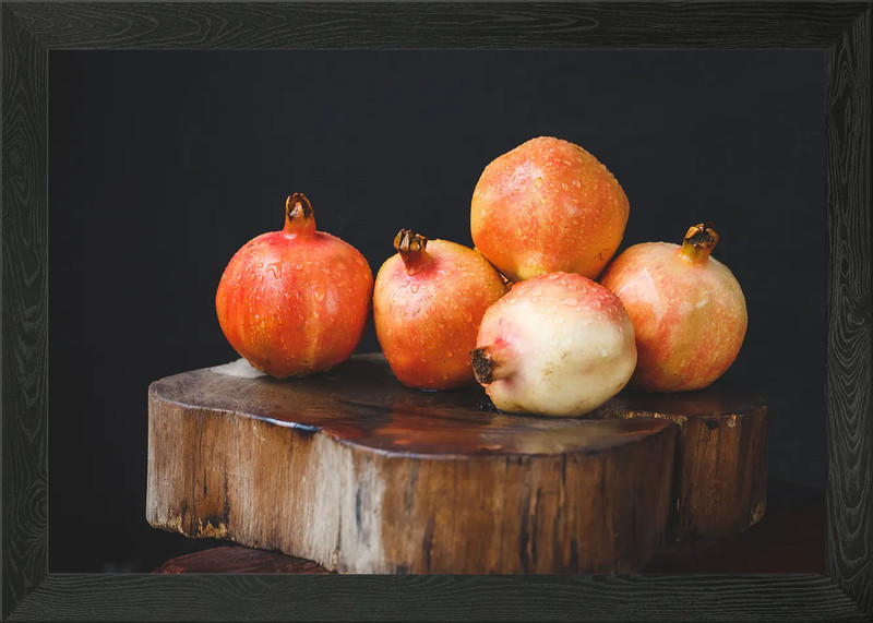 Fresh pomegranates Framed Wall Art Poster Canvas Print Picture