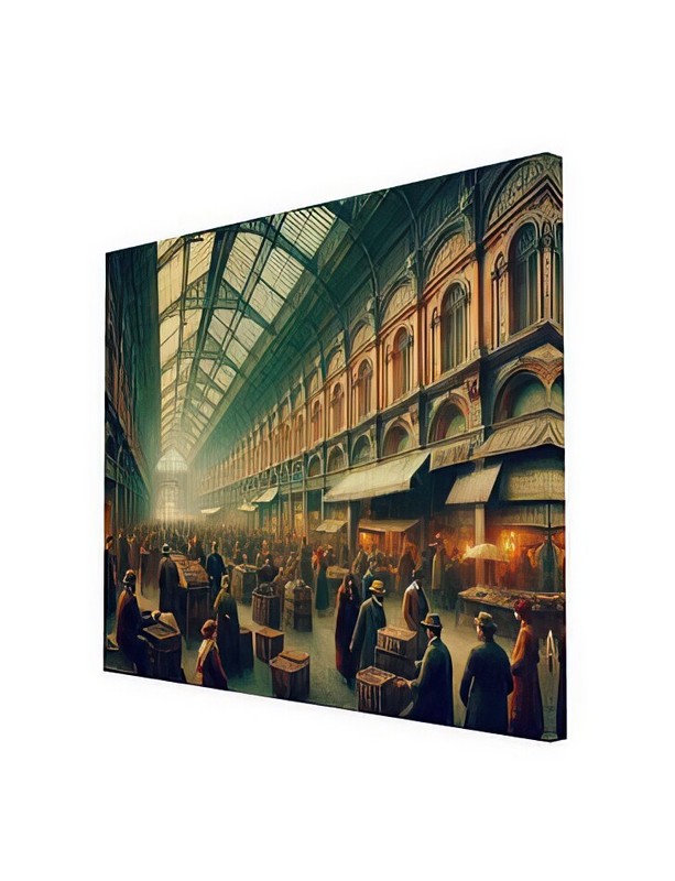 Old market street scene in the style of Jean-Léon Gérôme Art #4 Reprint