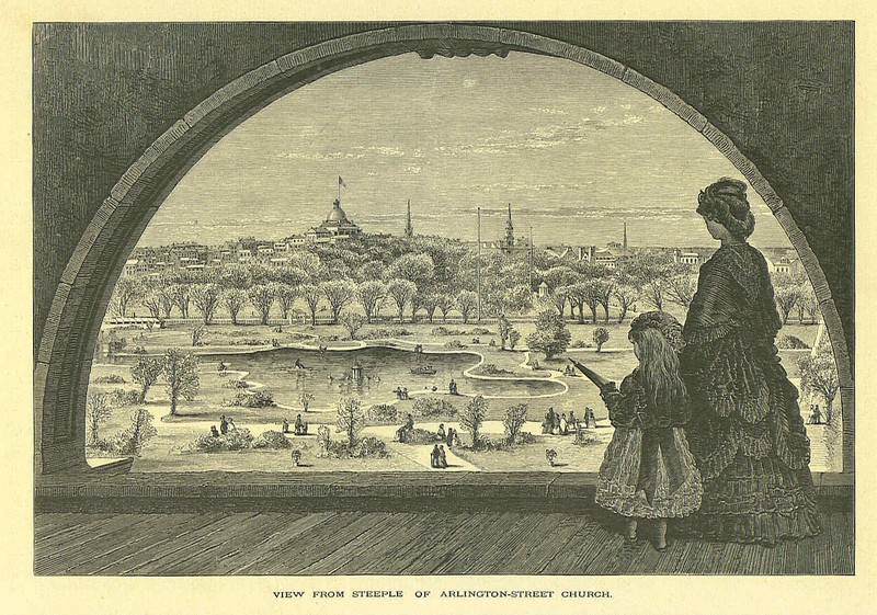 Boston View from Arlington St. Church 1874 by JD Woodward