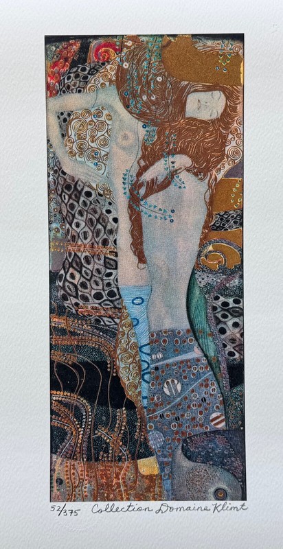 Gustav Klimt WATER SERPENT Estate Signed Limited Edition Giclee 16" x 12" gallery