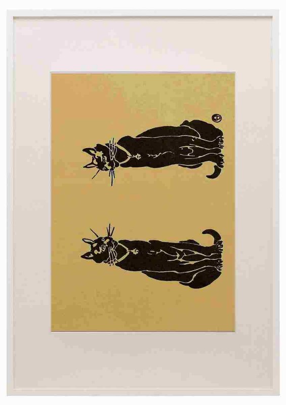 Penfield Edward 1913 Cat silhouettes A3 A4 Framed Print Picture