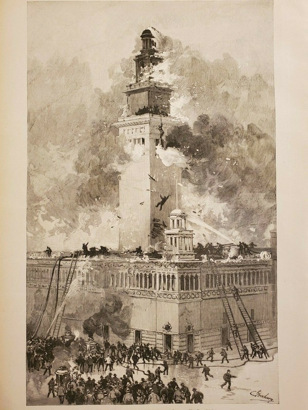 Tragedy Fire Worlds Fair Chicago Firemen Trapped Harper’s Weekly 1893