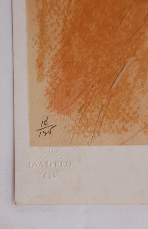 Serigraph by Victor Manuel. No title. Original signed lower right gallery