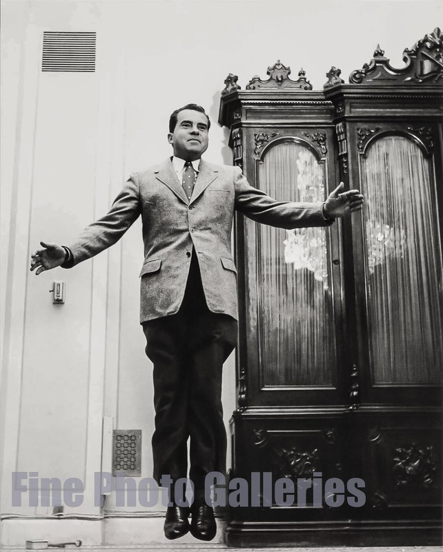 1955/76 Vintage PHILIPPE HALSMAN Vice President RICHARD NIXON Jumps Duotone Art