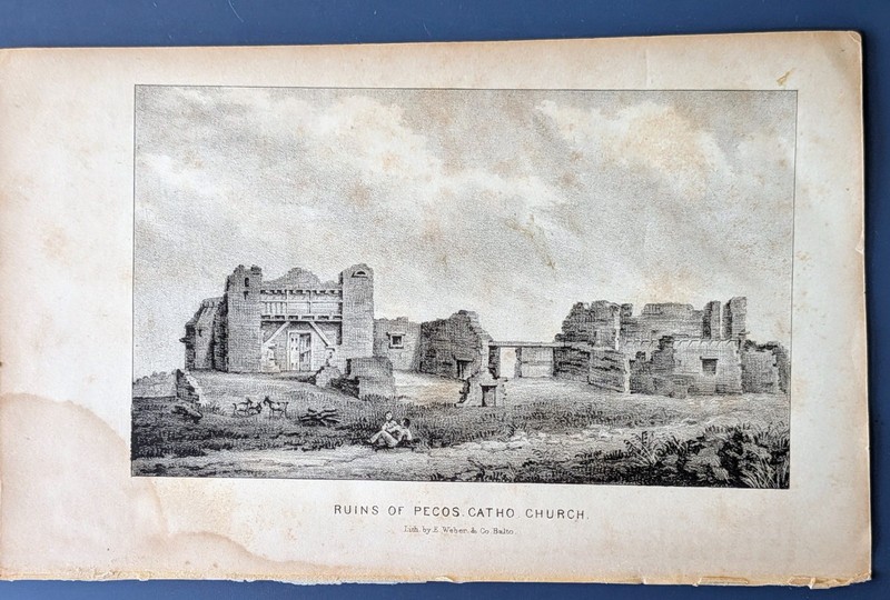1848 Ruins of Pecos Catholic Church Emory Western Expedition New Mexico Litho